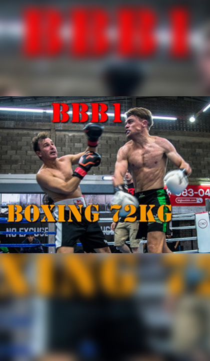 boxer punching opponent with contracted muscles at BBB